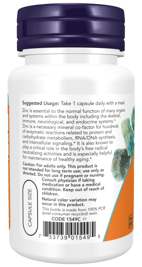 Now Foods Zinc Picolinate 50 mg Veg 60 Capsules