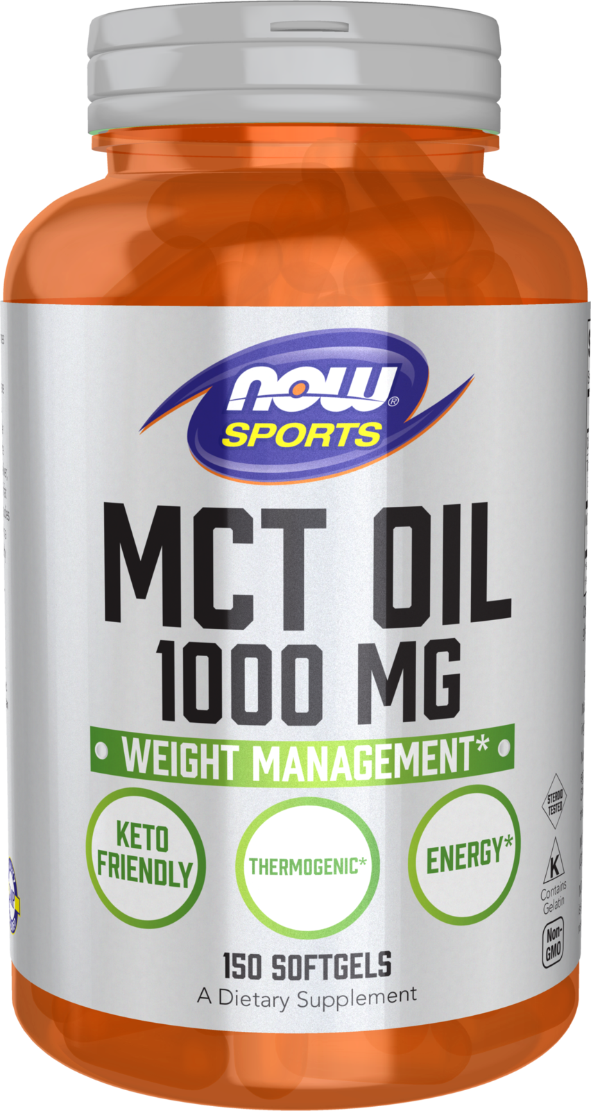 NOW Sports, MCT Oil 1,000 mg, Weight Management*, 150 Softgels — product image