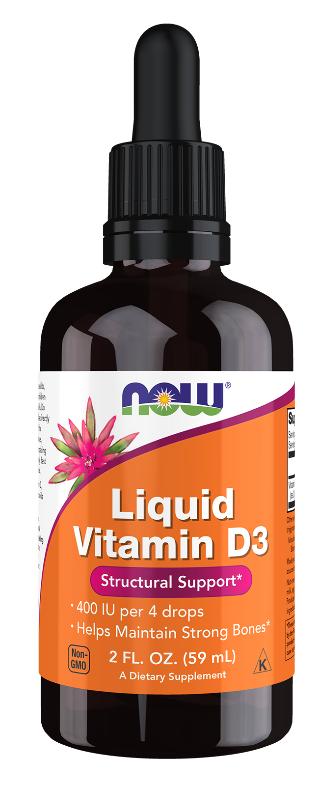 NOW Supplements, Liquid Vitamin D-3, Strong Bones*, 2-oz — product image