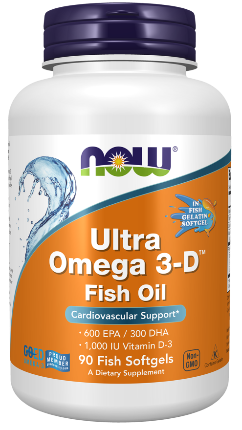 Now Foods Ultra Omega 3-D™ Fish Oil (Fish Gelatin) Fish 90 Softgels