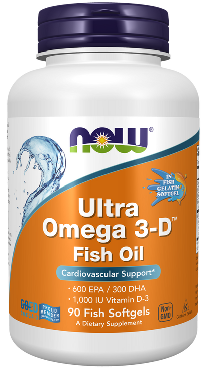 Now Foods Ultra Omega 3-D™ Fish Oil (Fish Gelatin) Fish 90 Softgels