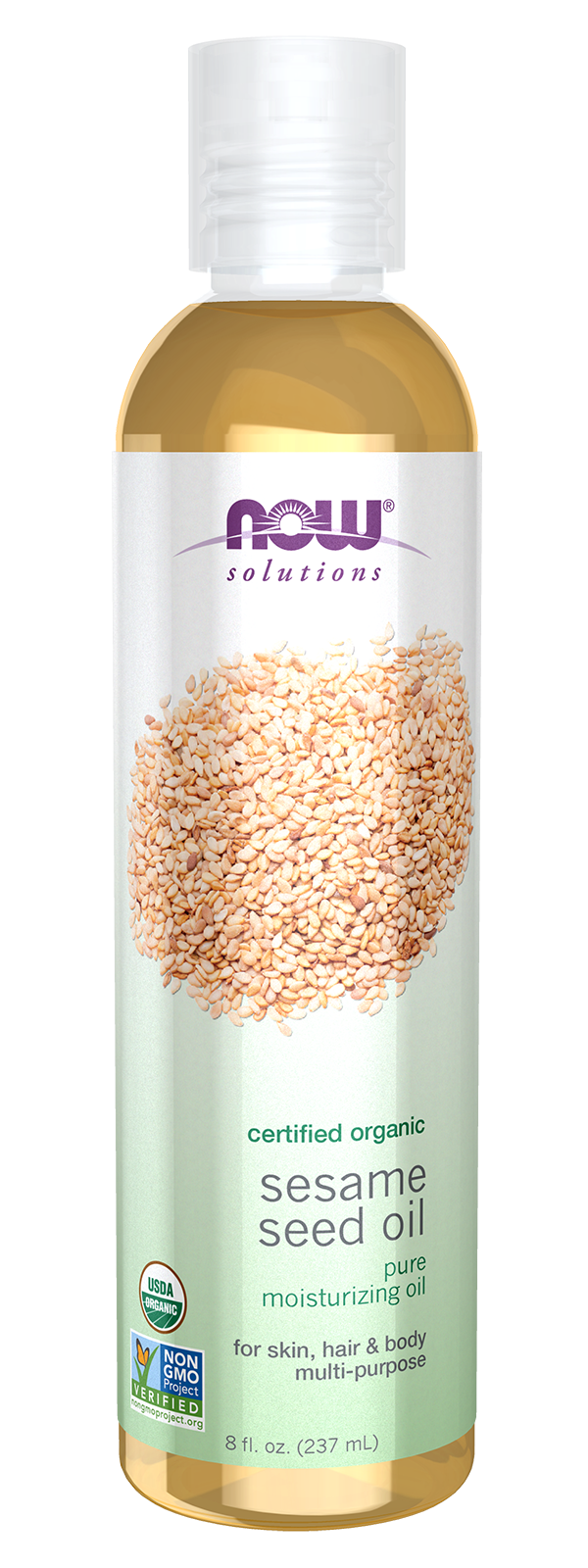 NOW Solutions, Organic Sesame Seed Oil, Moisturizing, 8 fl. oz — product image