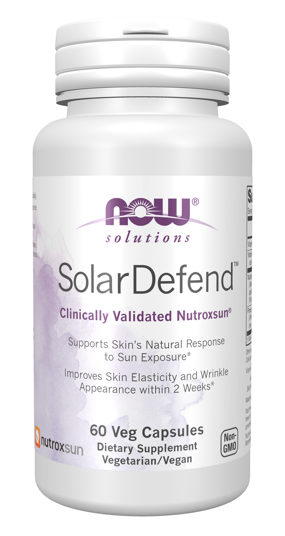 NOW Solutions, SolarDefend™ w/ Clinically Validated Nutroxsun®, 60 Veg Caps — product image