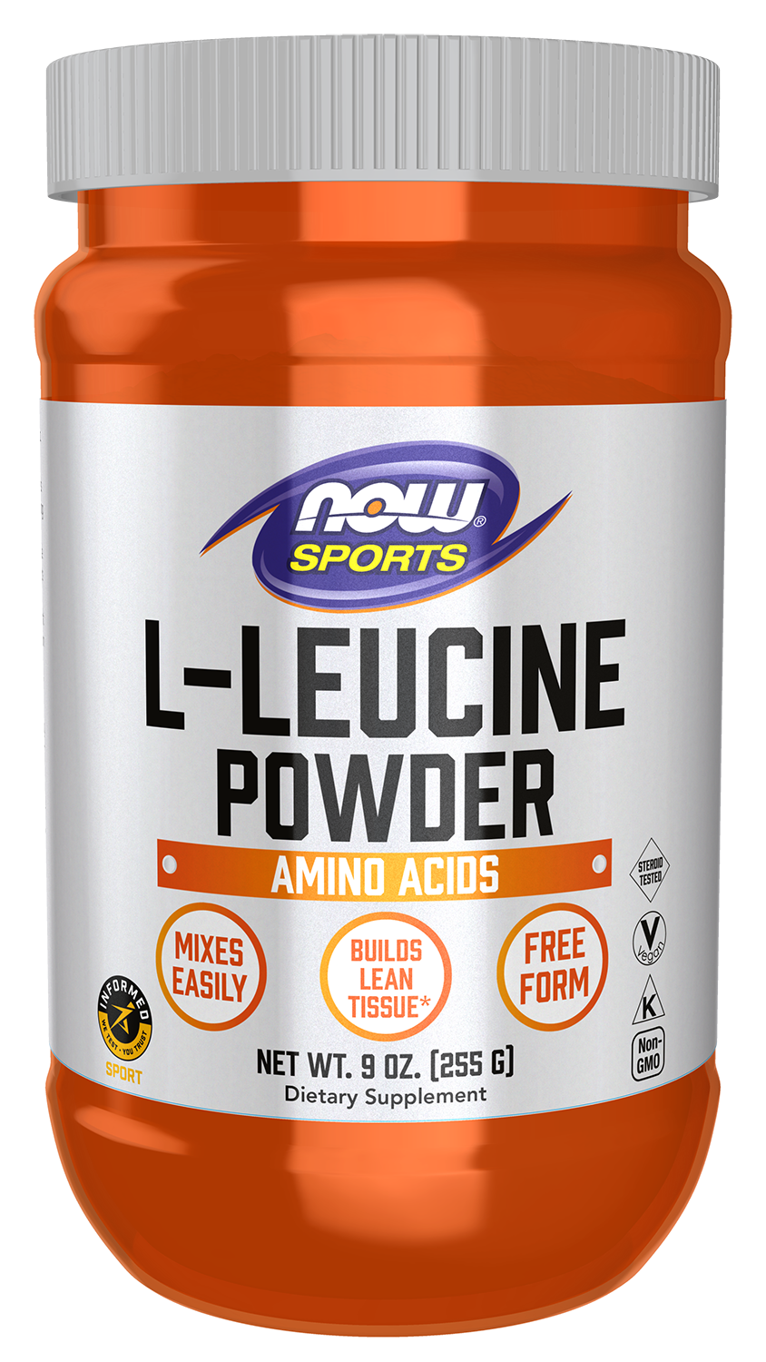 NOW Sports, L-Leucine Powder, Branched-Chain Amino Acid, 9 oz — product image