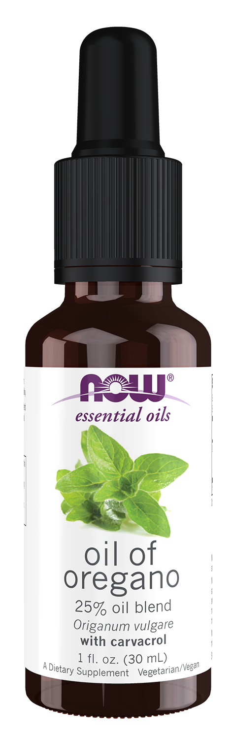 NOW Essential Oils, Oil of Oregano in Olive Oil, Diet. Supplement, 1 fl oz — product image