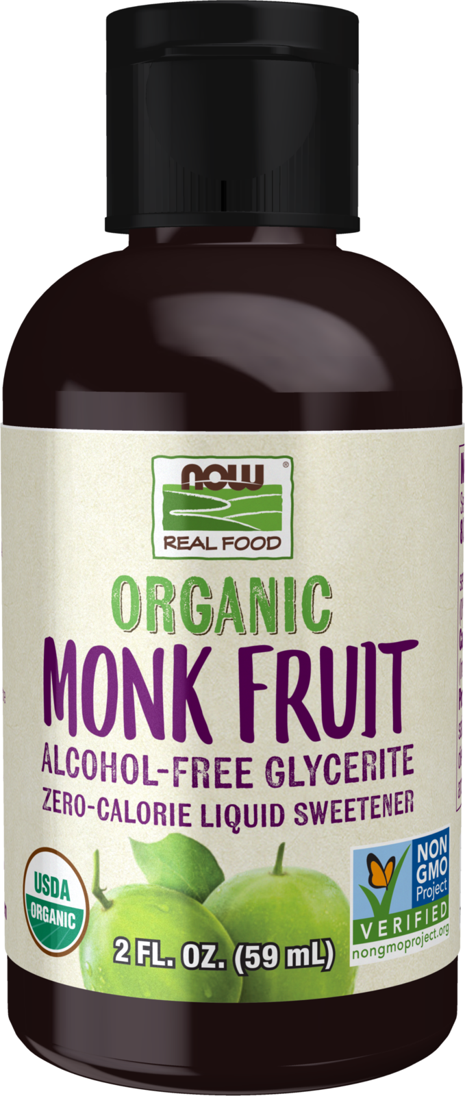 NOW Foods, Organic Monk Fruit, Glycerite, Liquid Sweetener, 2 fl. oz — product image