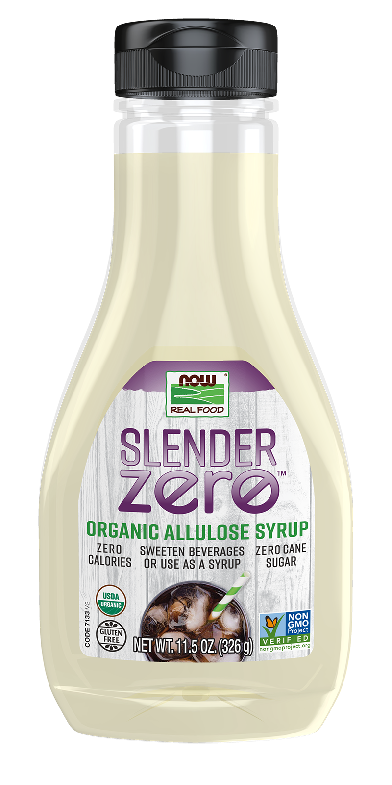 NOW Real Food, Slender Zero Organic Allulose Syrup, 11.5 oz — product image