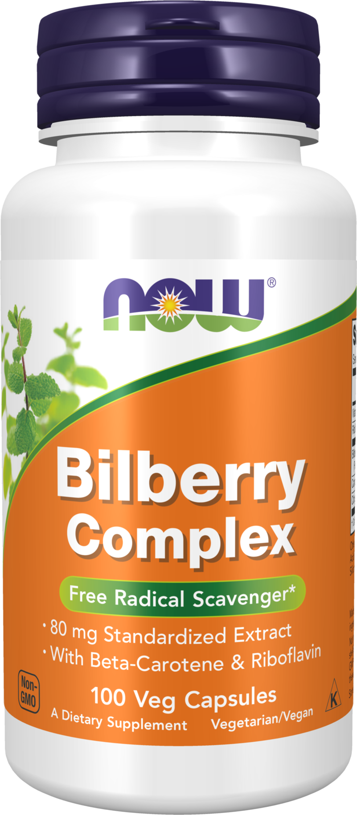NOW Supplements, Bilberry Complex with Beta-Carotene, 100 Veg Caps — product image
