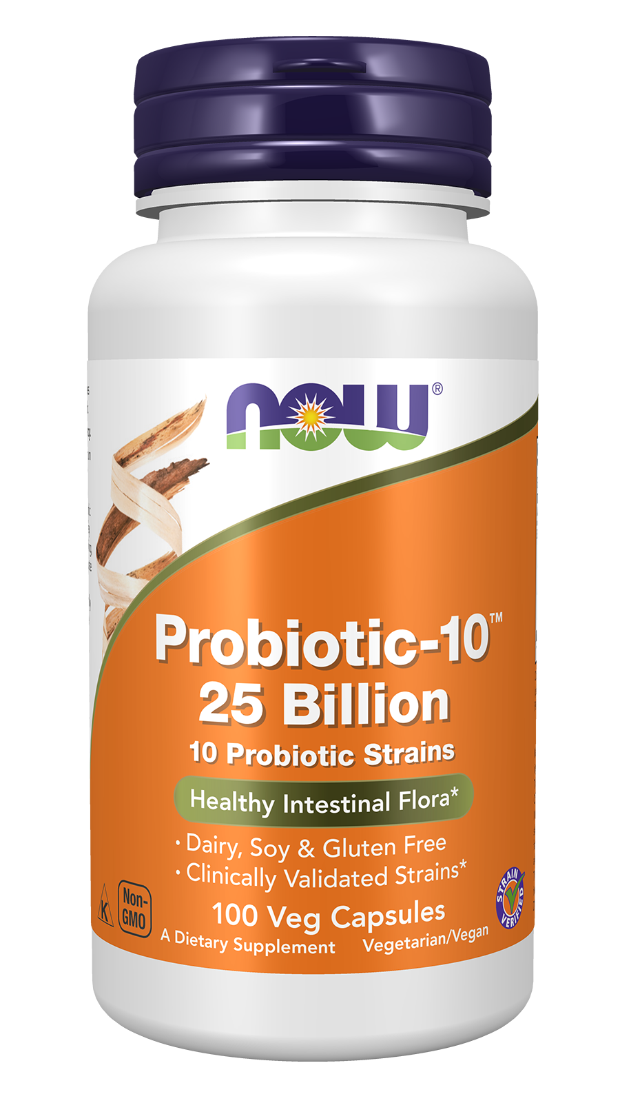 NOW Supplements, Probiotic-10™, 25 Billion, with 10 Strains, 100 Veg Caps — product image