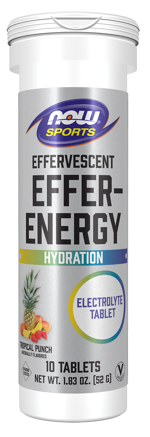 NOW Sports, Effervescent Effer-Energy, Electrolytes, Trop Punch, 10 Tabs — product image