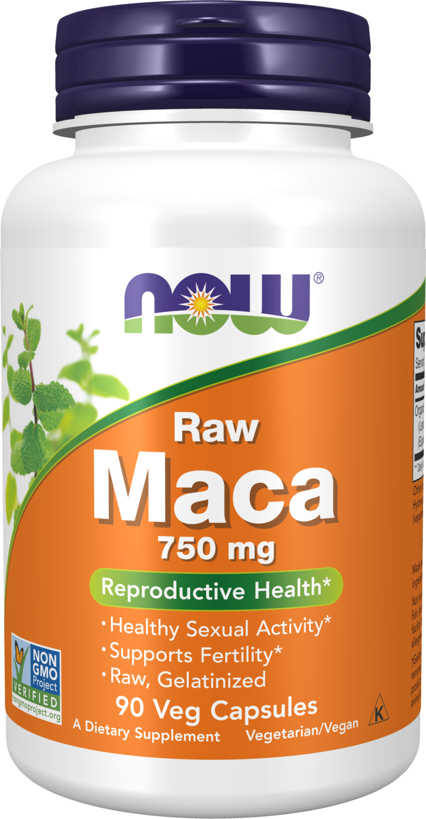 NOW Supplements, Maca 750 mg Raw, Reproductive Health*, 90 Veg Caps — product image