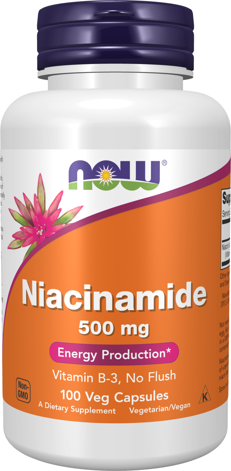 NOW Supplements, Niacinamide (Vitamin B-3) 500 mg, 100 Veg Caps — product image