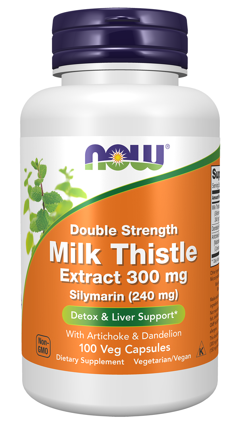 NOW Supplements, Milk Thistle Extract, Silymarin (240 mg), 100 Veg Caps — product image