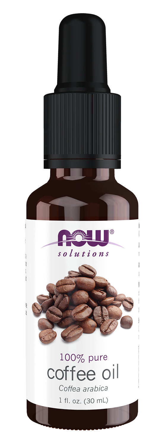 NOW Solutions, Coffee Oil, Undiluted, Cold Pressed, with Dropper, 1 fl. oz — product image