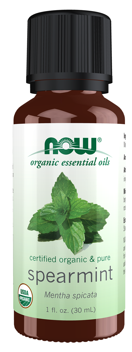 NOW Essential Oils, Organic Spearmint Oil, Steam Distilled, 1 fl. oz — product image