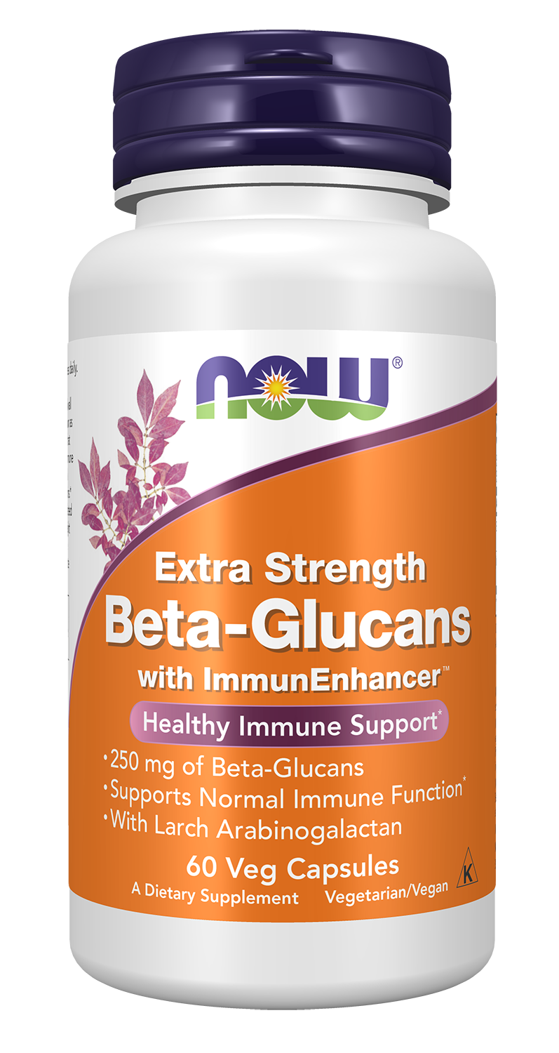 NOW Supplements, Beta-Glucans with ImmunEnhancer™, 60 Veg Caps — product image