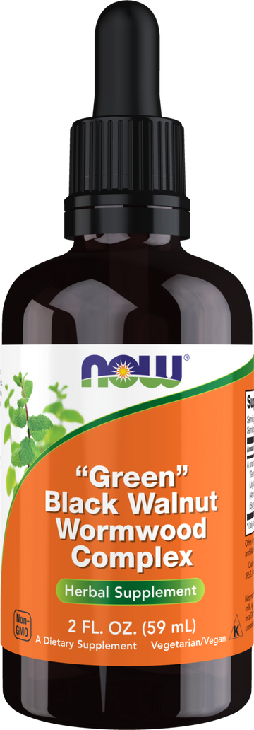 NOW Supplements, Green Black Walnut Wormwood Complex with Dropper, 2 fl oz
