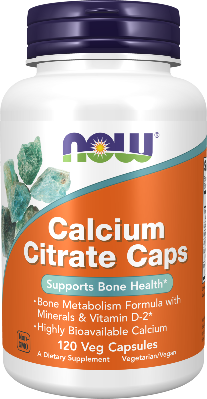 NOW Supplements, Calcium Citrate with Vit D, Magnesium, Zinc, 120 Veg Caps — product image
