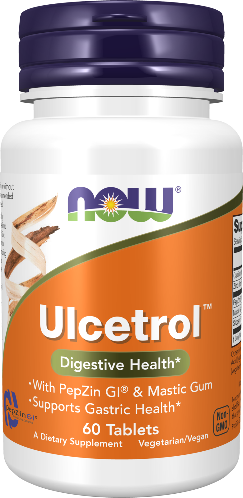 NOW Supplements, Ulcetrol™, Digestive Health*, With PepZin GI® & Mastic Gum, Supports Gastric Health*, 60 Tablets — product image