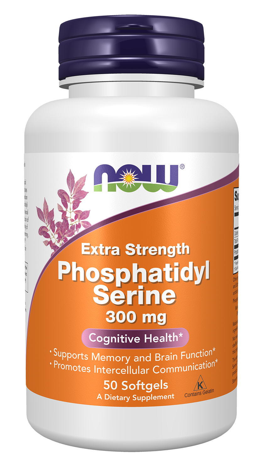NOW Supplements, Phosphatidyl Serine 300 mg, Extra Strength, 50 Softgels — product image