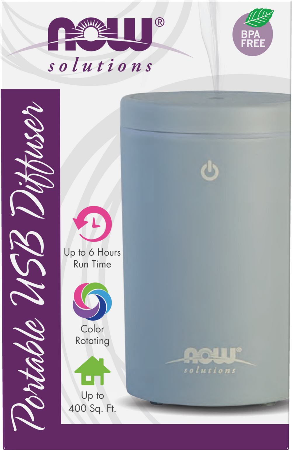 NOW Solutions, Portable, Travel USB Ultrasonic Aromatherapy Oil Diffuser — product image