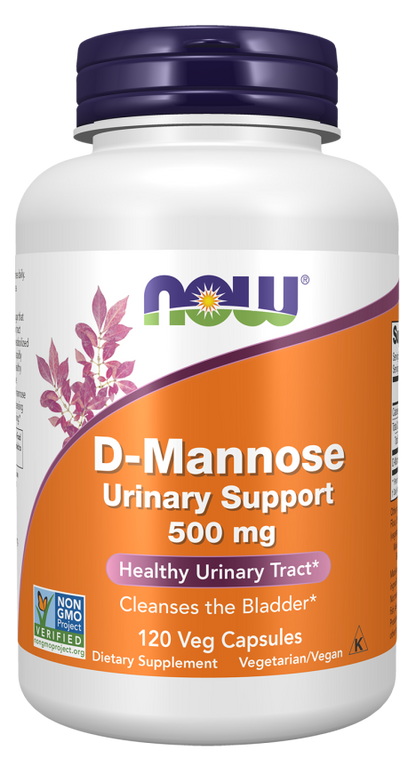 Now Foods D-Mannose Urinary Support 500 mg Veg 120 Capsules