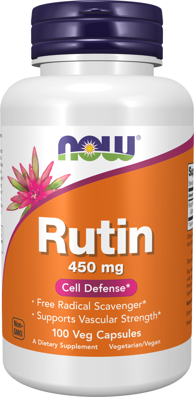 NOW Supplements, Rutin 450 mg, Free Radical Scavenger*, 100 Veg Caps — product image