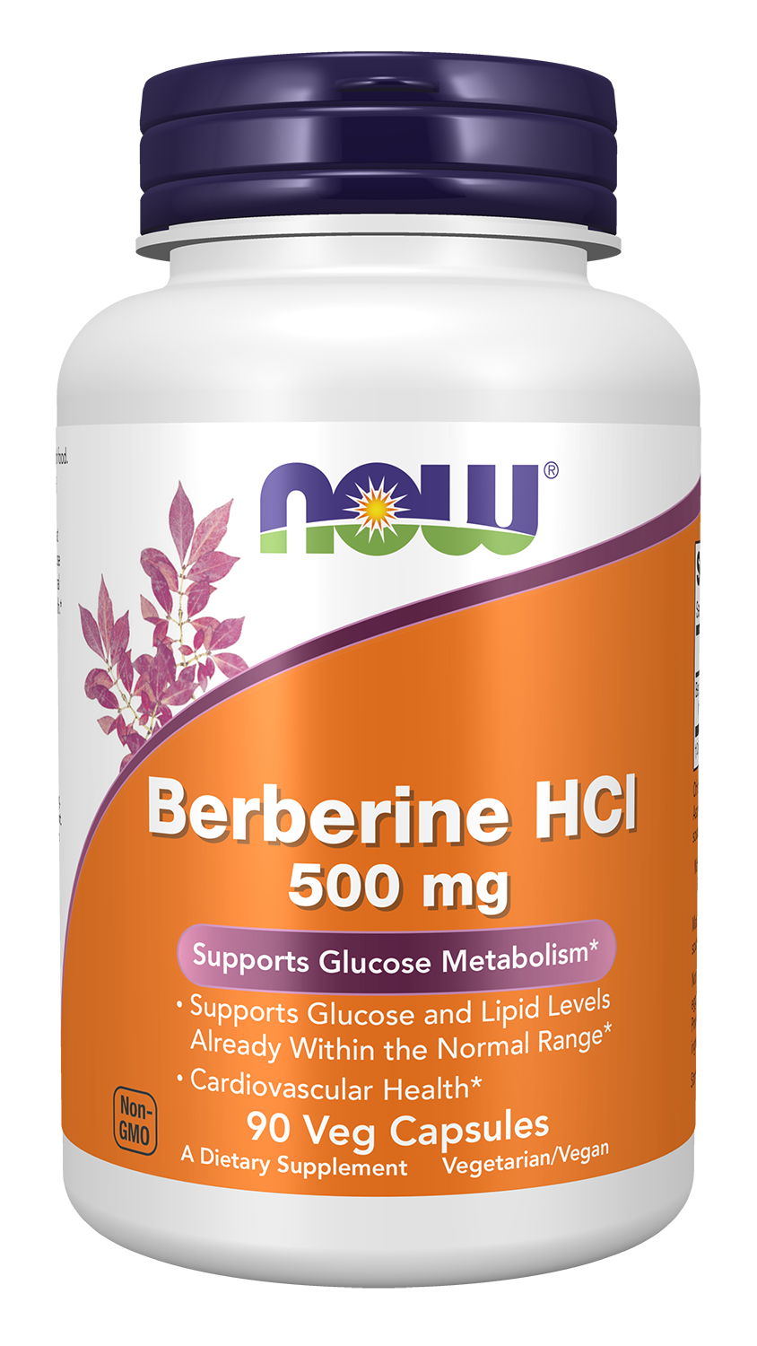 NOW Supplements, Berberine HCL 500 mg, Supports Glucose Metabolism*, 90 Veg Capsules — product image