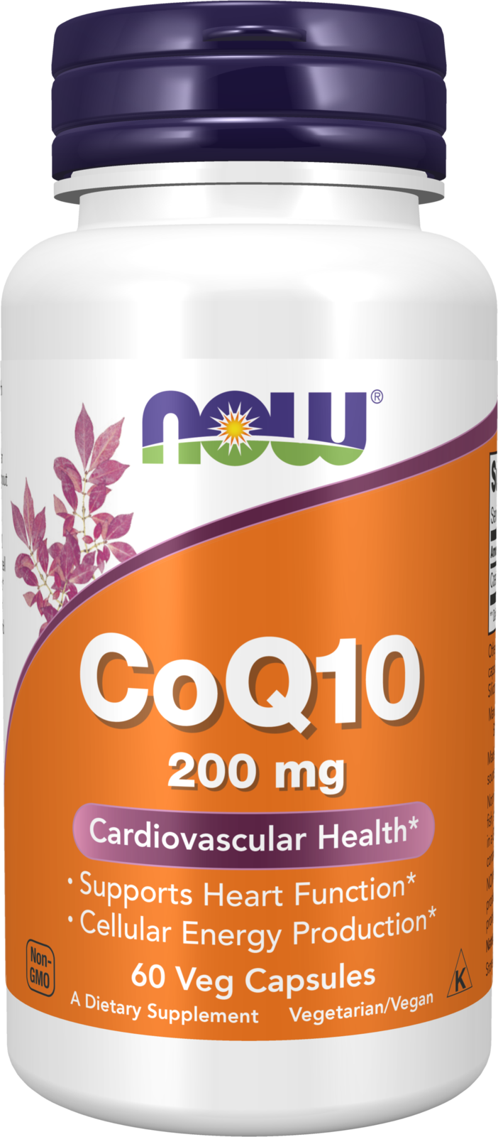 NOW Supplements, CoQ10 200 mg, Pharmaceutical Grade, 60 Veg Caps — product image