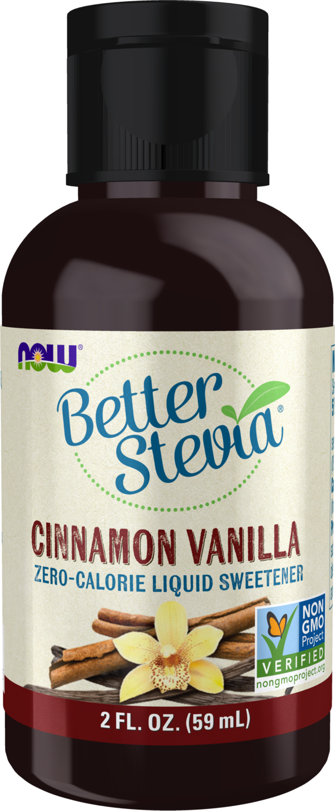 NOW BetterStevia® Cinnamon Vanilla Zero-Calorie Liquid Sweetener, 2 fl. oz. — product image