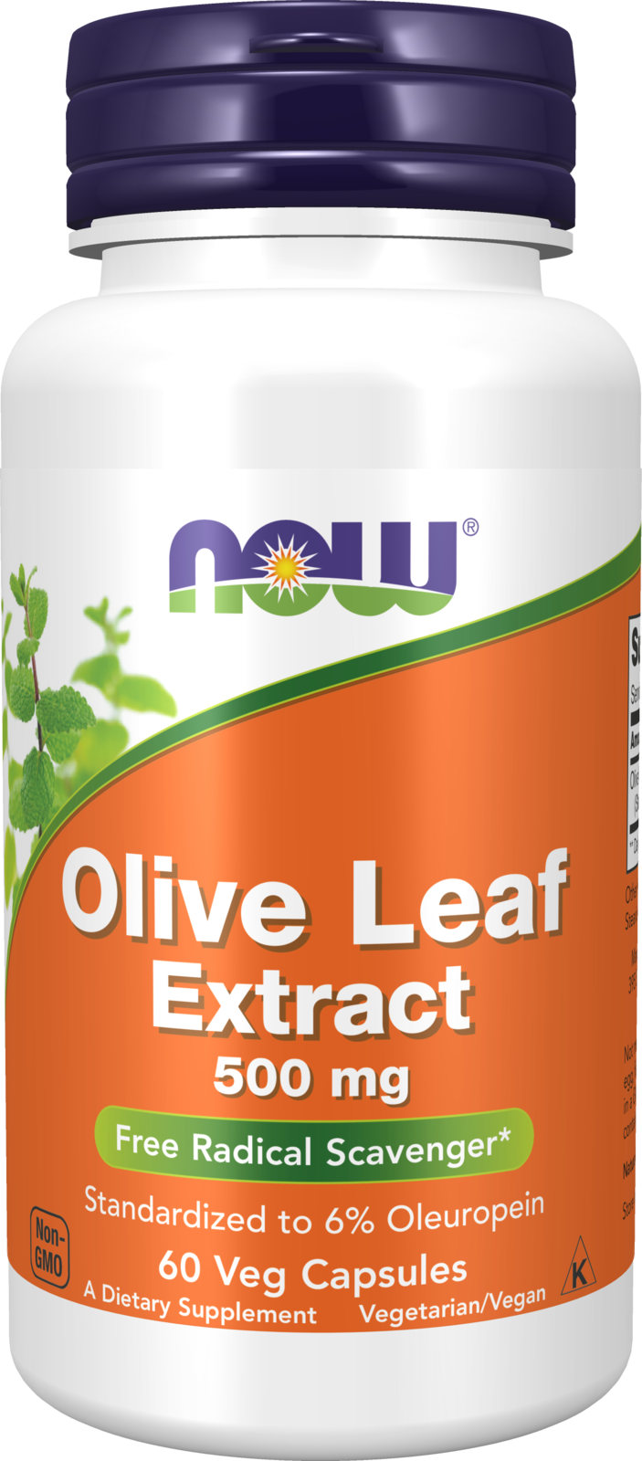 NOW Supplements, Olive Leaf Extract 500 mg, 60 Veg Caps — product image