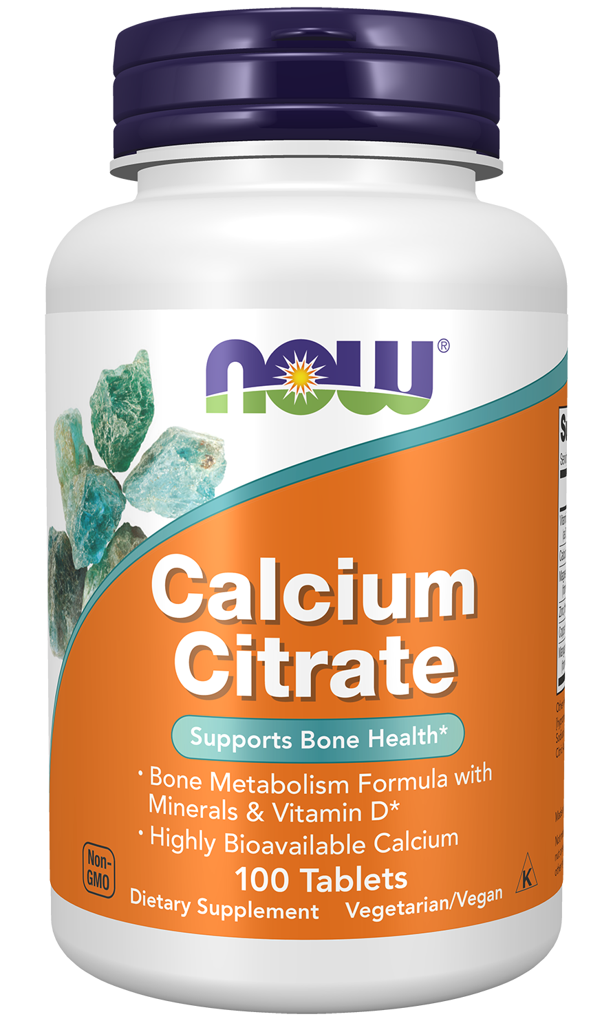 NOW Supplements, Calcium Citrate with Vit D, Magnesium, Zinc, 100 Tabs — product image