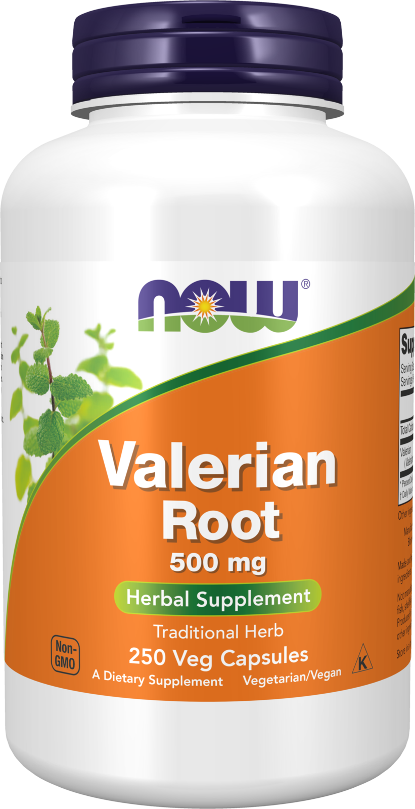 NOW Supplements, Valerian Root (Valeriana officinalis) 500 mg, 250 Veg Caps — product image