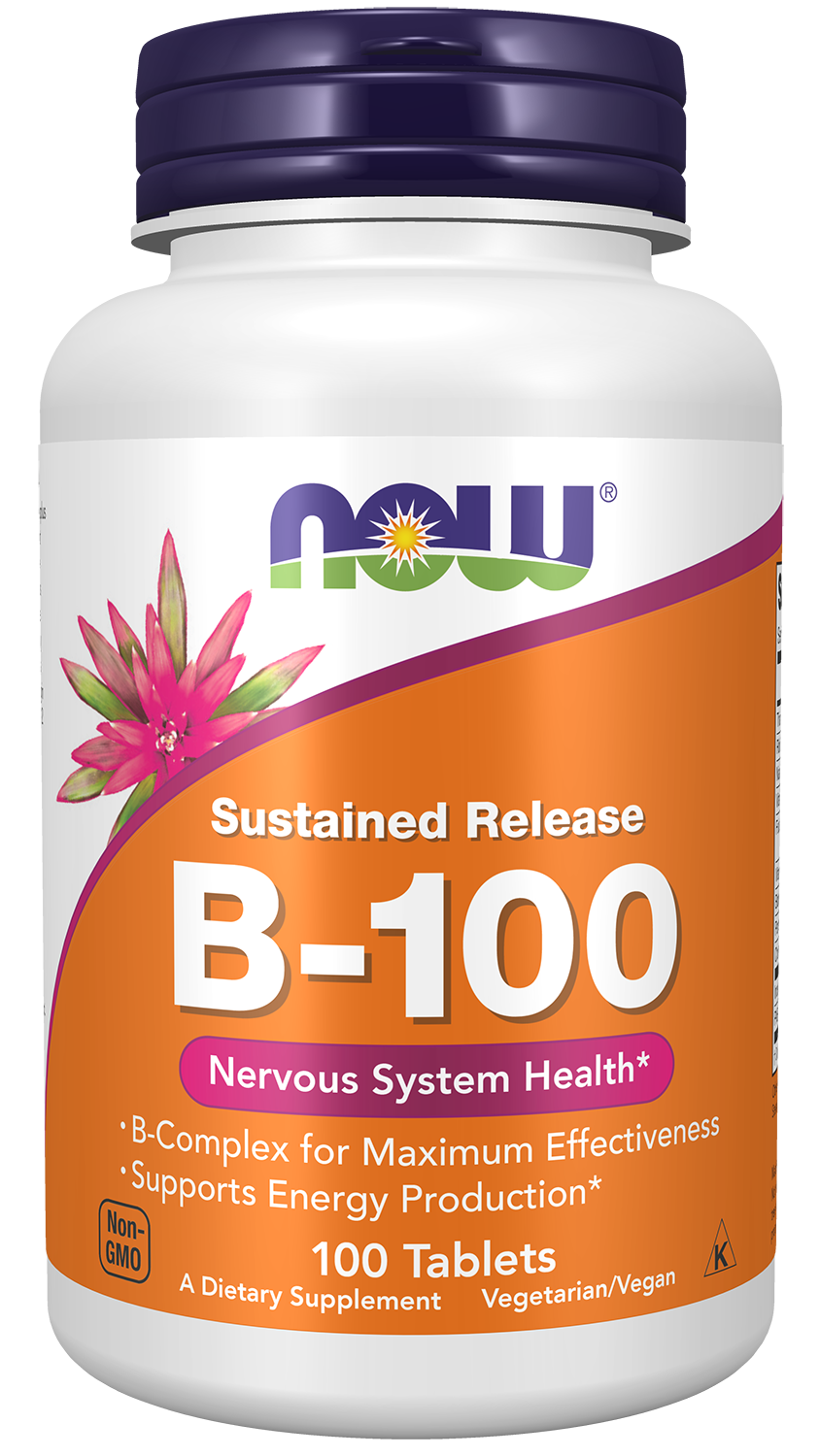 NOW Supplements, Vitamin B-100, Sustained Release, 100 Tabs — product image