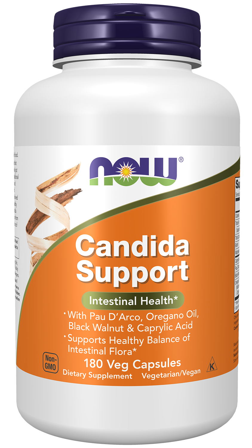 NOW Supplements, Candida Support with Pau D'Arco, Oregano Oil, 180 Veg Caps — product image