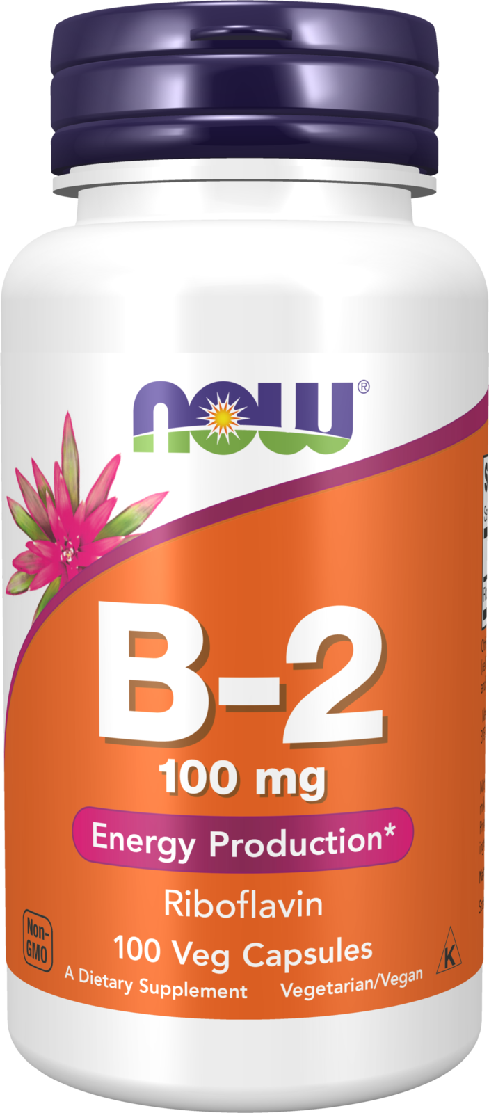 NOW Supplements, Vitamin B-2 (Riboflavin) 100 mg, 100 Veg Caps — product image