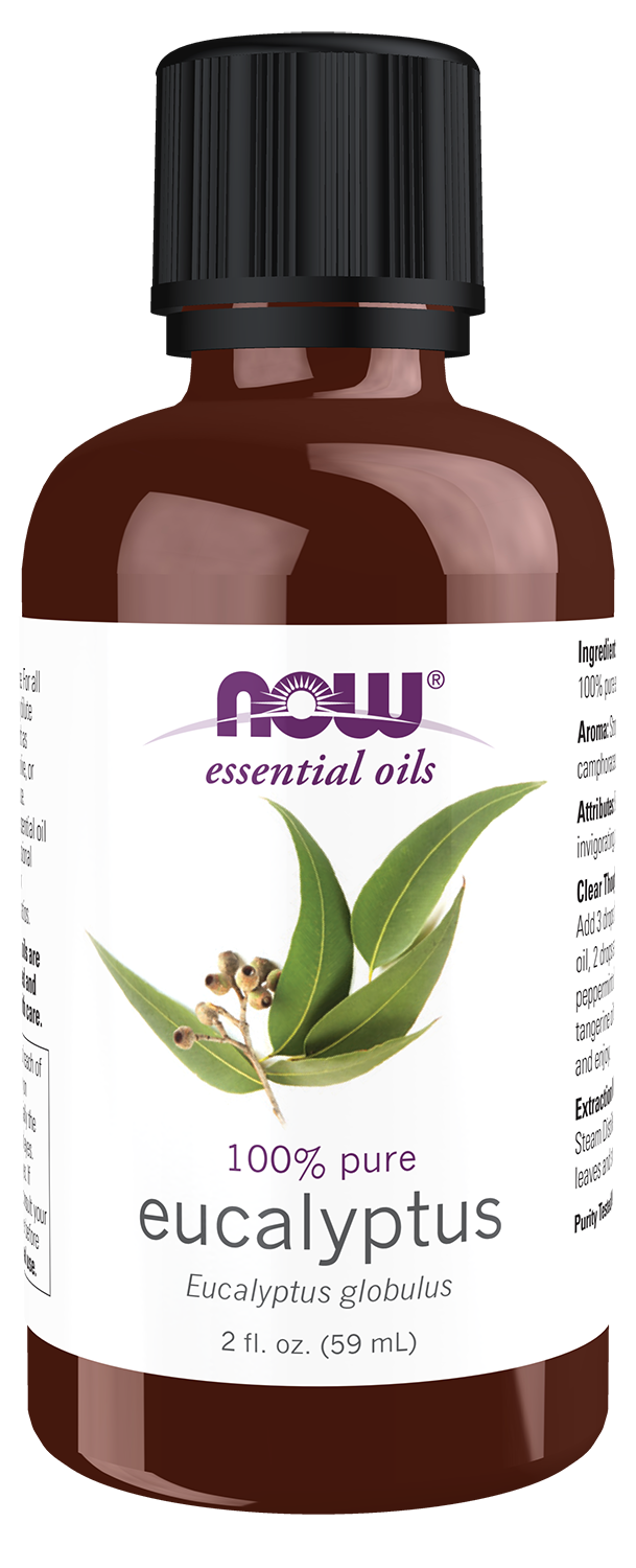 NOW Essential Oils, Eucalyptus Oil, Undiluted, Steam Distilled, 2 fl. oz — product image