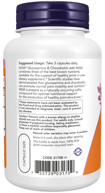 Now Foods Glucosamine & Chondroitin with MSM 90 Capsules