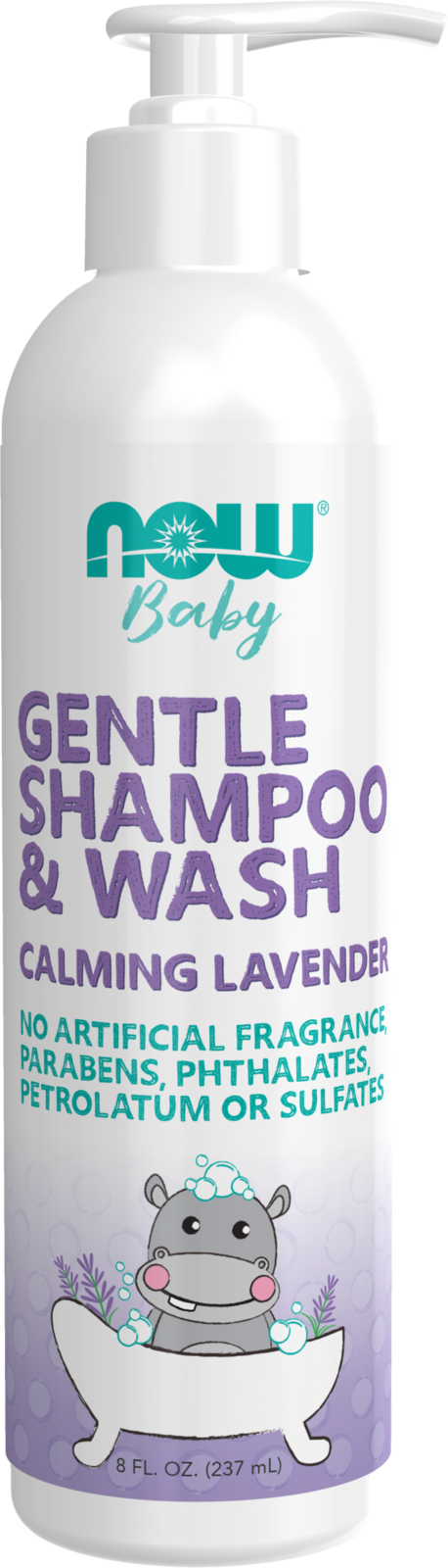 NOW Baby, Gentle Shampoo and Wash, Calming Lavender, Paraben Free, 8 Fluid Ounces — product image