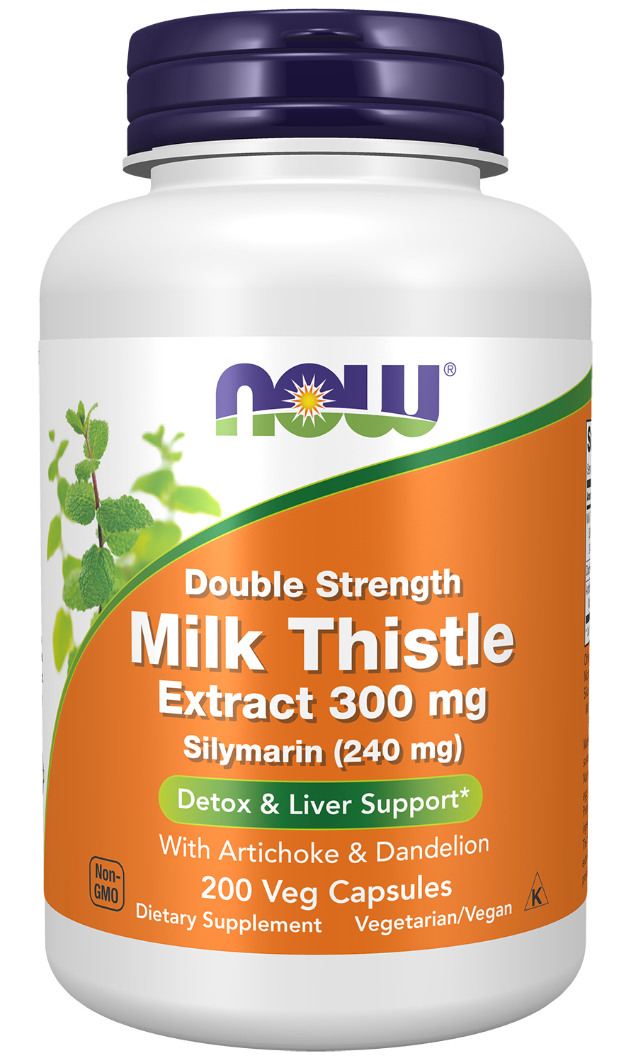 NOW Supplements, Milk Thistle Extract 300 mg, Silymarin, 200 Veg Caps — product image