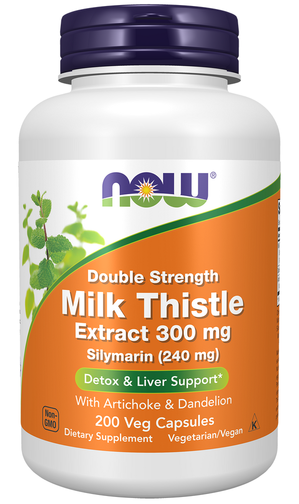 NOW Supplements, Milk Thistle Extract 300 mg, Silymarin, 200 Veg Caps — product image