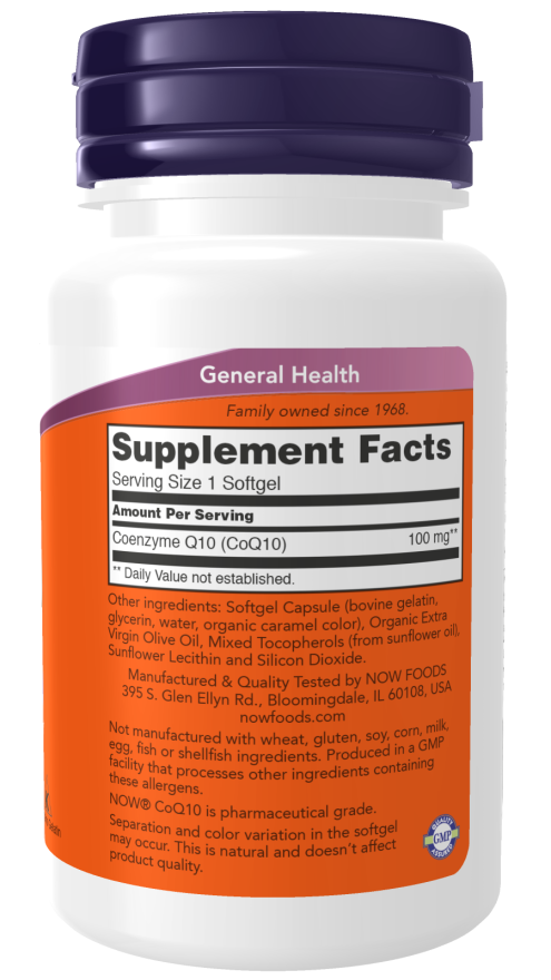 Now Foods CoQ10 100 mg 50 Softgels