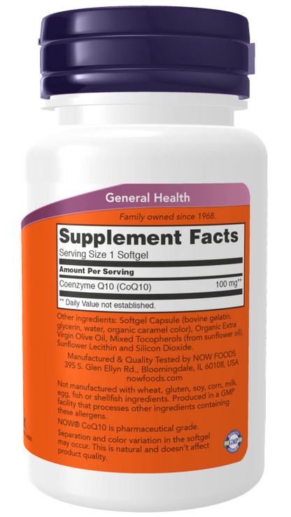 Now Foods CoQ10 100 mg 50 Softgels