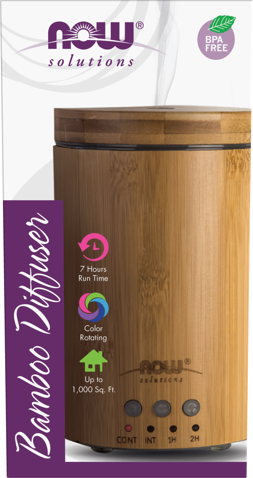 NOW Solutions, Real Bamboo Ultrasonic Aromatherapy Oil Diffuser — product image
