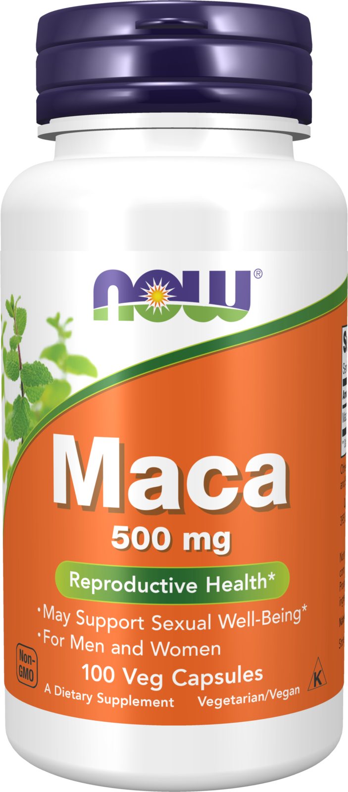 NOW Supplements, Maca 500 mg, Unisex, Reproductive Health*, 100 Veg Caps — product image