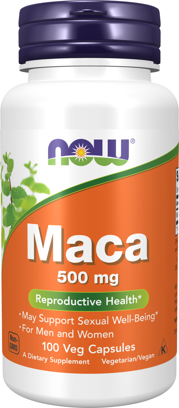 NOW Supplements, Maca 500 mg, Unisex, Reproductive Health*, 100 Veg Caps — product image