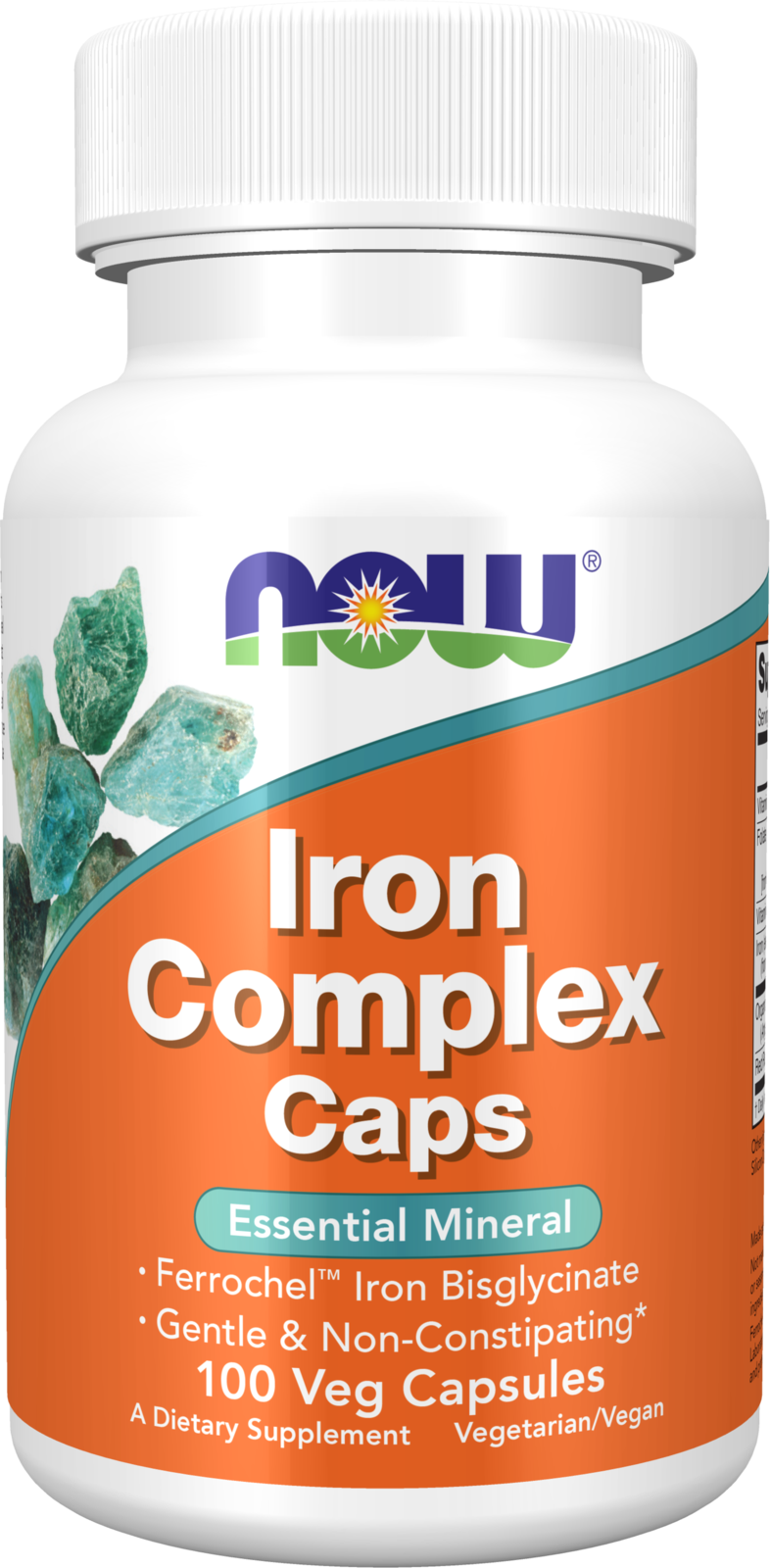 NOW Supplements, Iron Complex Caps, Non-Constipating*, 100 Veg Caps — product image
