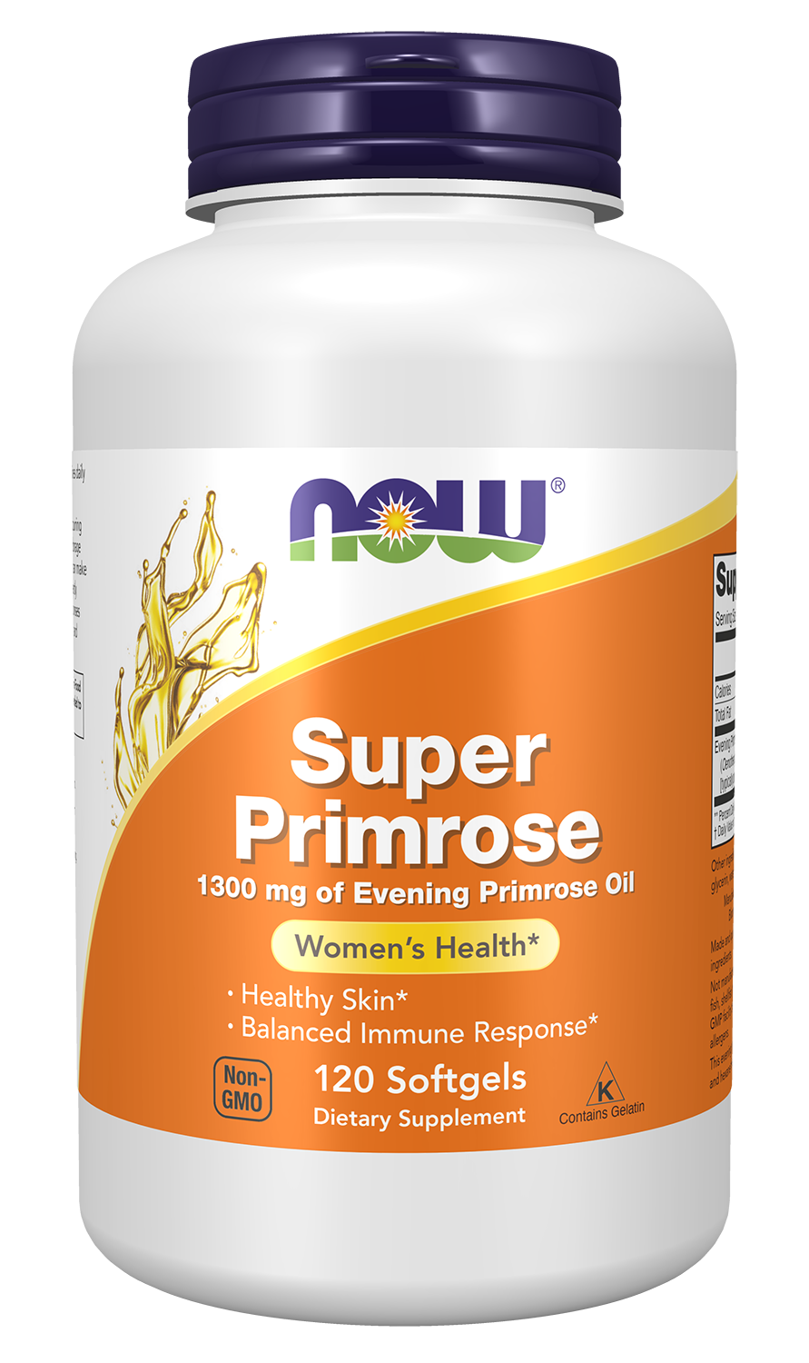 NOW Supplements, Super Primrose 1300 mg with GLA, 120 Softgels — product image