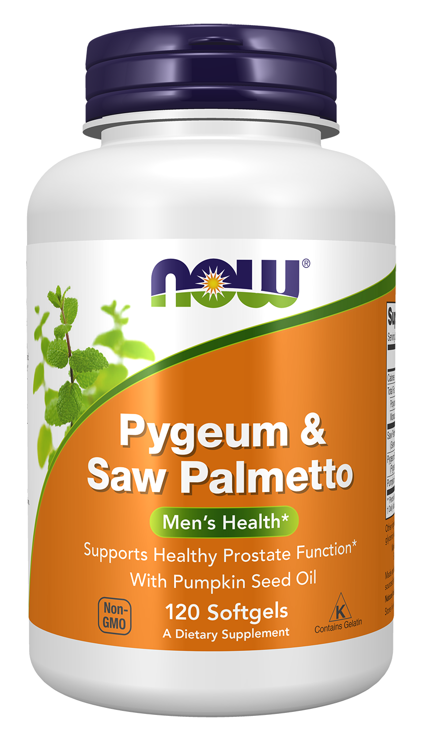 NOW Supplements, Pygeum & Saw Palmetto with Pumpkin Seed Oil, 120 Softgels — product image