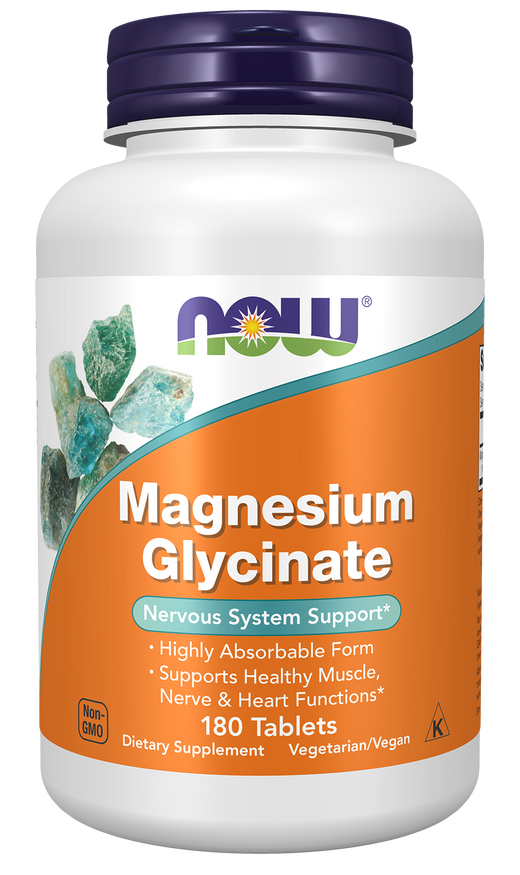 NOW Supplements, Magnesium Glycinate 100 mg, 180 Tabs